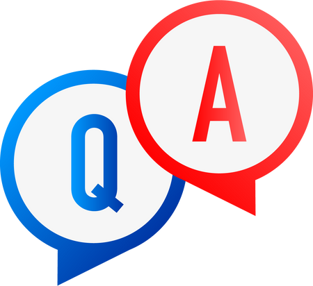Questions & answers or Q&A speech bubbles.